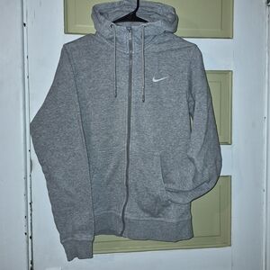 Nike Girl's Light Gray Full-Zip Hoodie